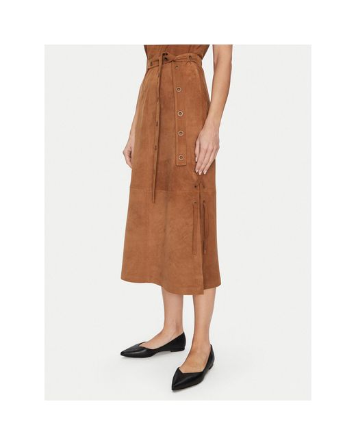Munthe Brown Lederkleid Filom 251132025116 Regular Fit