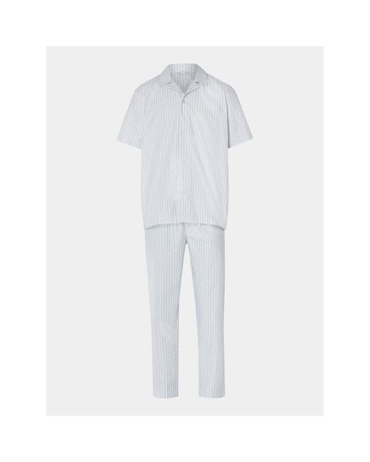 Hanro Pyjama 75766 Weiß Regular Fit in White für Herren