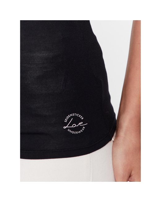 Seidensticker Black Tank-Top Soft Line Lace Camisole Straight Fit