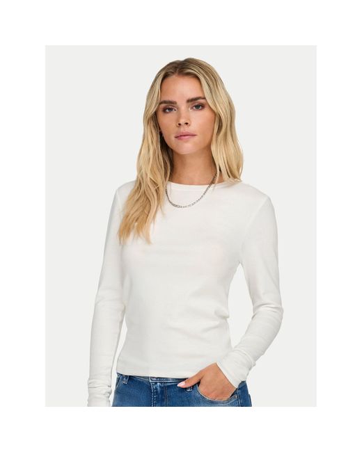 ONLY White Bluse Riley 15323159 Slim Fit