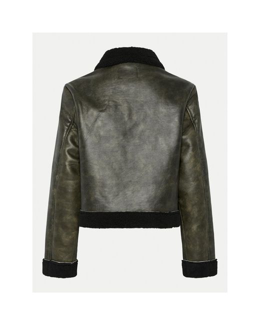 Pieces Green Jacke Aus Kunstleder Pippi 17154704 Regular Fit