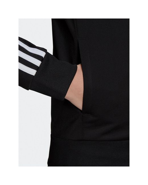 Adidas Black Sweatshirt Primegreen Essentials Warm-Up Slim 3-Stripes Track Top H48443 Slim Fit