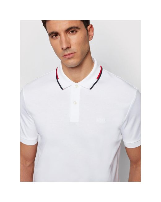 Boss Poloshirt Parlay 104 50448657 Regular Fit in White für Herren