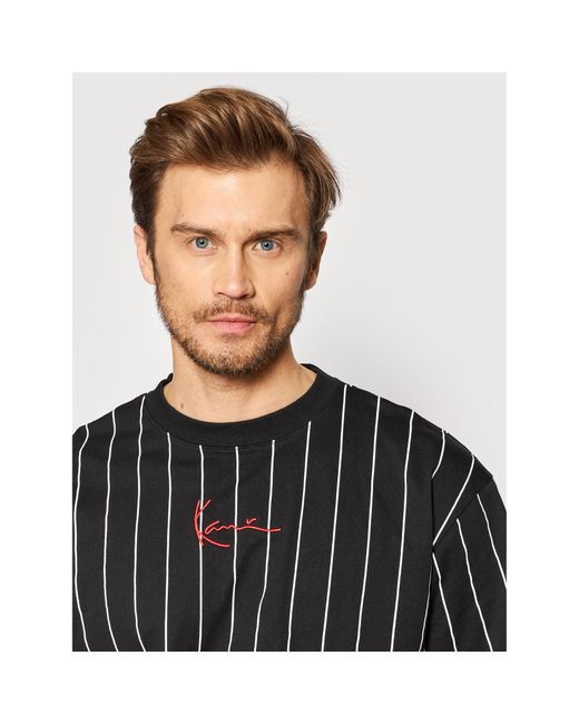 Karlkani T-Shirt Signature Pinstripe 6030153 Regular Fit in Black für Herren