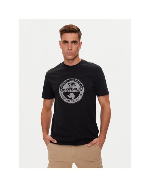 Napapijri T-Shirt S-Bollo Np0A4I3C Regular Fit in Black für Herren