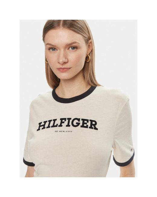 Tommy Hilfiger Natural T-Shirt Monotype Ww0Ww41208 Regular Fit