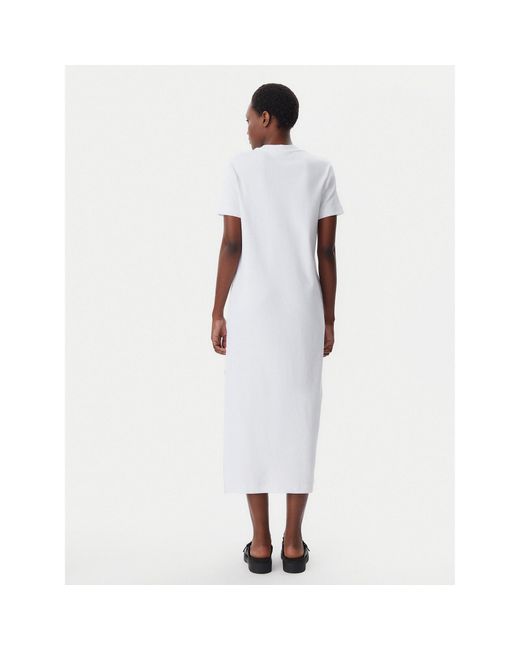 Calvin Klein White Kleid Für Den Alltag Monologo J20J225543 Regular Fit