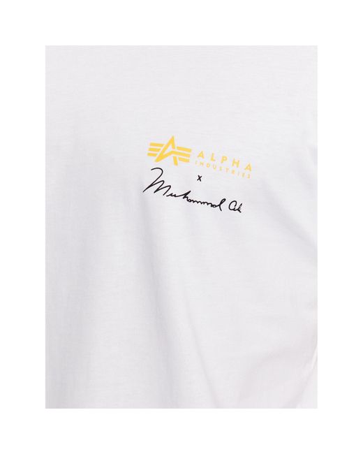 Alpha Industries T-Shirt Muhammad Ali 136517 Weiß Regular Fit in White für Herren