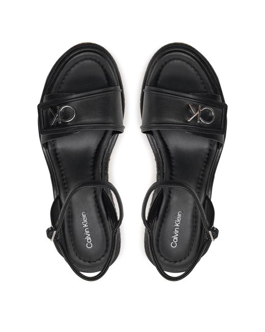 Calvin Klein Espadrilles wedge sandal 50 relock lth hw0hw01963 black beh