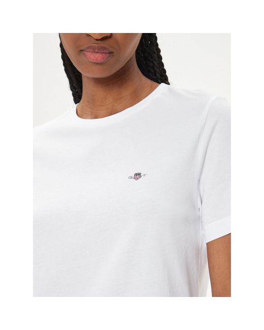 Gant White T-Shirt Shield 4200200 Weiß Regular Fit