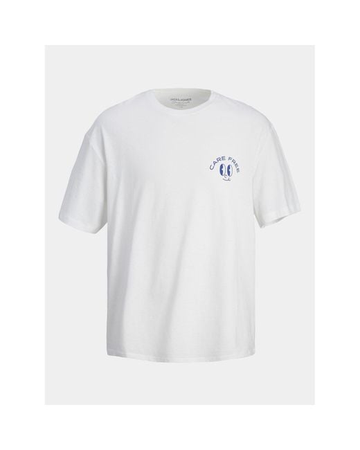 Jack & Jones T-Shirt Jorfrutti 12256926 Weiß Wide Fit in White für Herren
