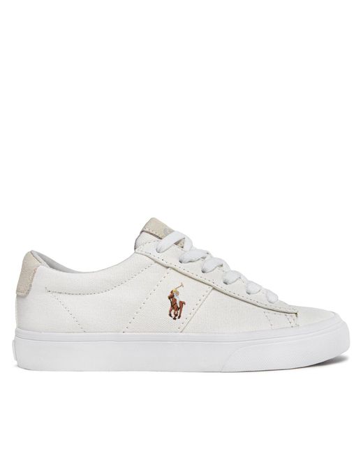 Polo Ralph Lauren White Sneakers Aus Stoff Sayer 816749369003 Weiß