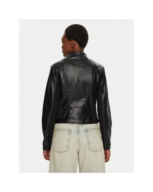 Guess Black Jacke Aus Kunstleder W4Yl04 We480 Regular Fit