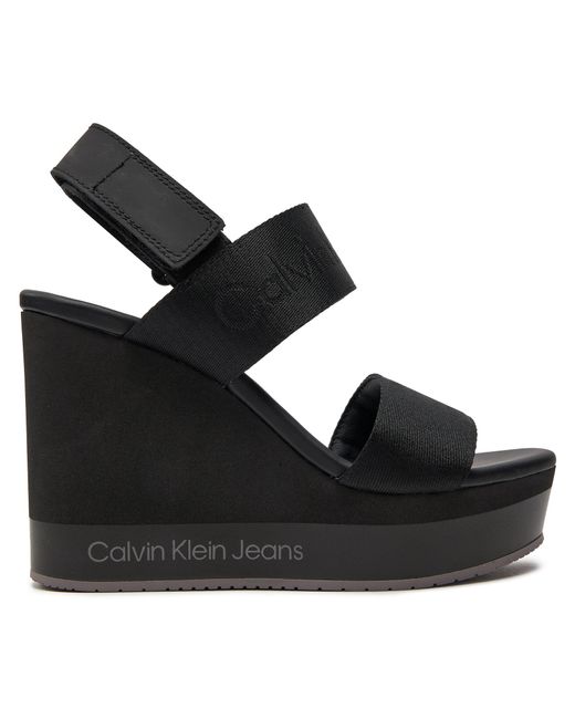 Calvin Klein Sandalen wedge sandal webbing in mr yw0yw01360 black 0go