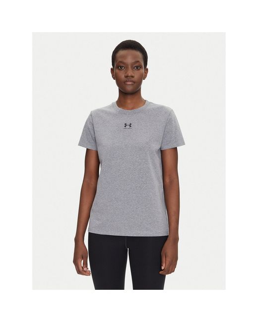Under Armour Gray Technisches T-Shirt Rival Core 1383648 Regular Fit