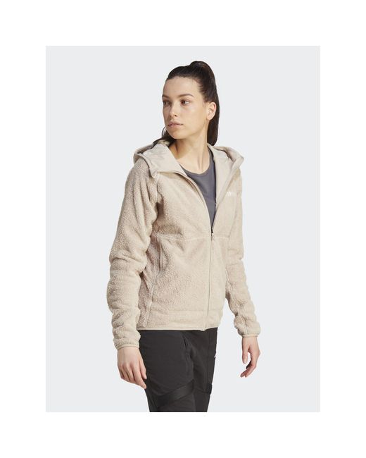 Adidas Natural Fleecejacke Terrex Techrock Reversible High-Pile-Fleece Ib1862 Slim Fit