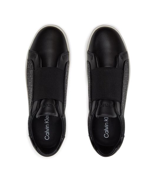 Calvin Klein Black Sneakers Cupsole Slip On Epi Mono Hw0Hw02030