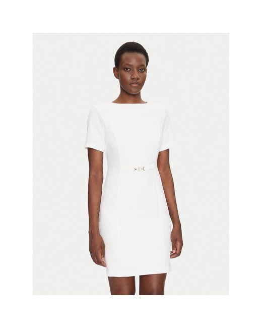 Fracomina White Coctailkleid Fs25Sd1006W42901 Regular Fit