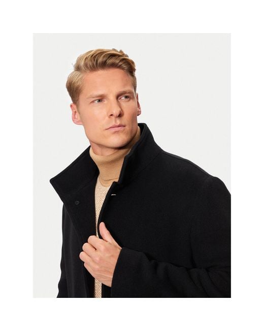 Tommy Hilfiger Wollmantel Mw0Mw37956 Regular Fit in Black für Herren