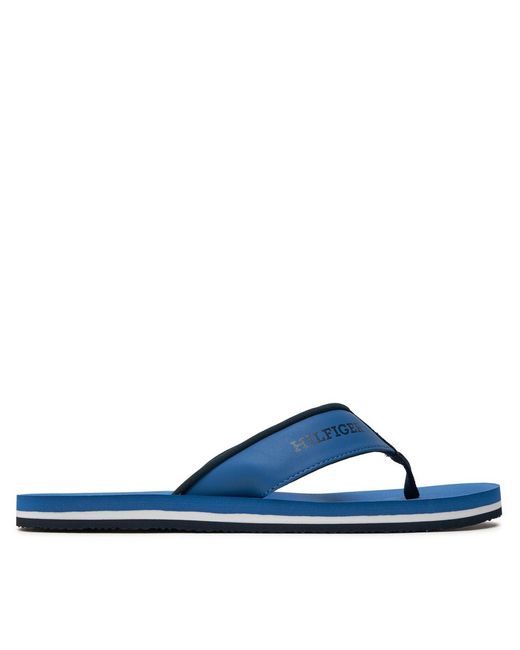 Tommy Hilfiger Zehentrenner comfort hilfiger beach sandal fm0fm05029 antique blue c2y für Herren