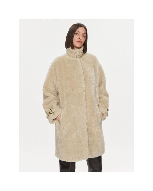 Liu Jo Natural Pelzmantel Mf3176 Es002 Relaxed Fit