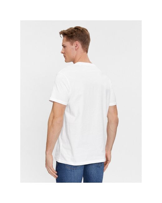Guess T-Shirt Ss Cn Triangle Embro M4Ri27 K8Fq4 Weiß Regular Fit in White für Herren