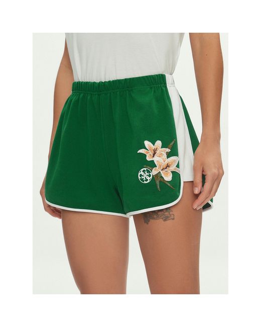 Guess Green Stoffshorts Zoey V4Gd05 Kc5R0 Grün Loose Fit