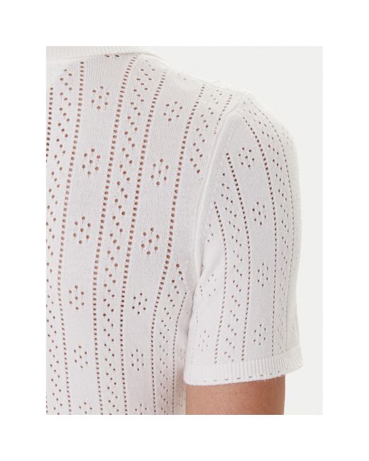 Tommy Hilfiger White Strickkleid Pointelle Dw0Dw20874 Slim Fit