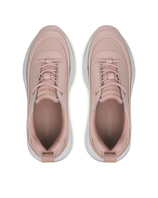 Calvin Klein Pink Sneakers Internal Wedge Lace Up Hw0Hw01371