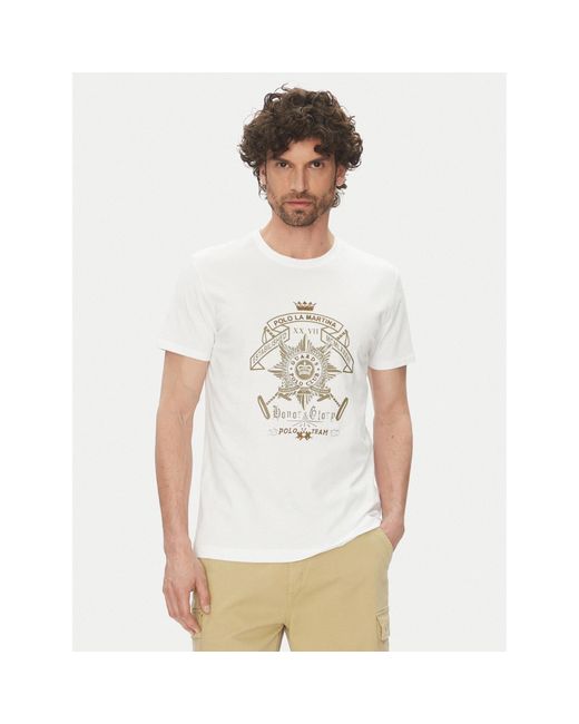 La Martina T-Shirt Aloysius Marg30 Js206 Regular Fit in White für Herren