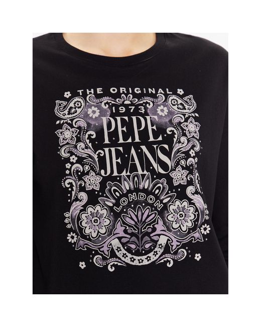 Pepe Jeans Black T-Shirt Lulu Pl505393 Relaxed Fit