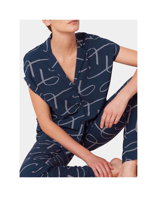 Triumph Blue Pyjama Boyfriend 10218282 Relaxed Fit