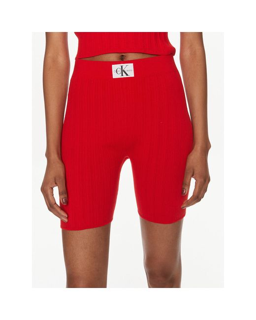 Calvin Klein Red Stoffshorts Label J20J223138 Slim Fit