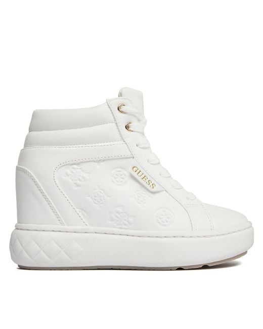 Guess White Sneakers Roxana Fl8Rox Lea12 Weiß