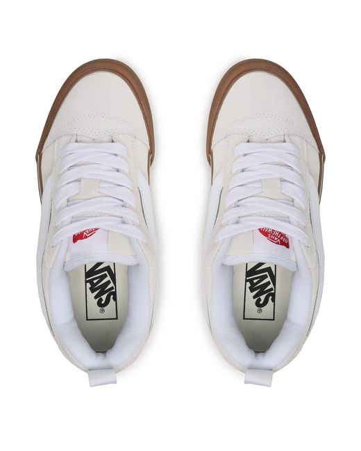 Vans White Sneakers Aus Stoff Knu Skool Vn0009Qcwht1 Weiß