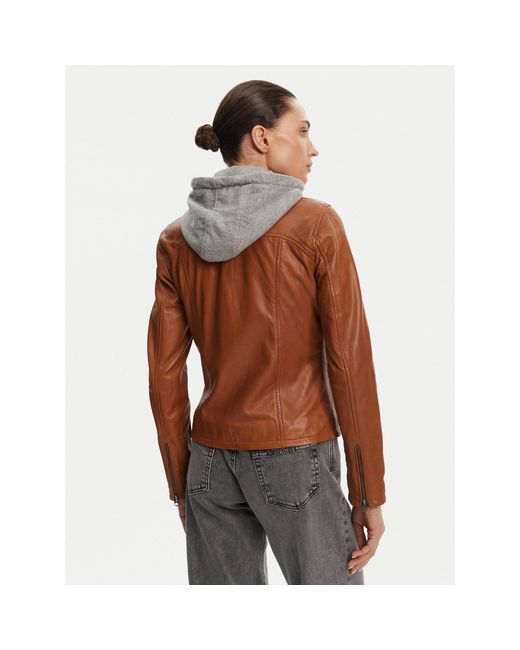 Serge Pariente Brown Lederjacke 77040 Regular Fit