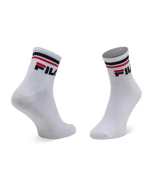 Fila White 3Er-Set Hohe -Socken Calza Quarter F9398 Weiß