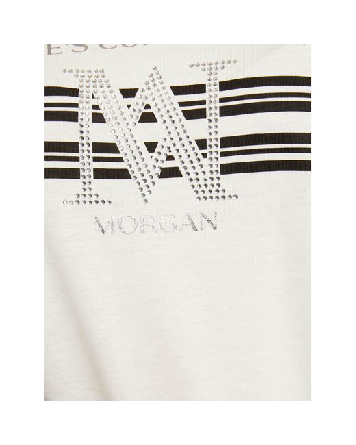 Morgan Black T-Shirt 241-Donna Weiß Regular Fit