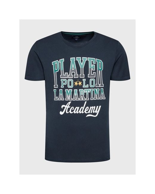 La Martina T-Shirt Umr304 Js206 Regular Fit in Blue für Herren