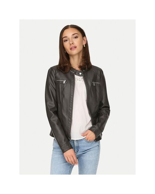 ONLY Black Jacke Aus Kunstleder Bandit 15081400 Regular Fit