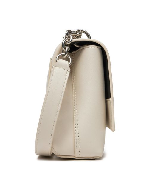 Calvin Klein Natural Handtasche Sculpted Ew Flap Wichain25 Mono K60K612221 Écru