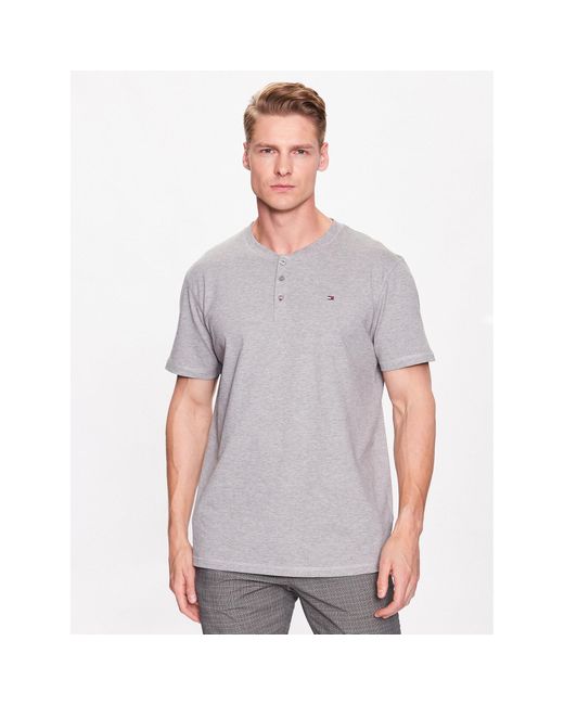 Tommy Hilfiger T-Shirt Henley Um0Um02803 Regular Fit in Gray für Herren