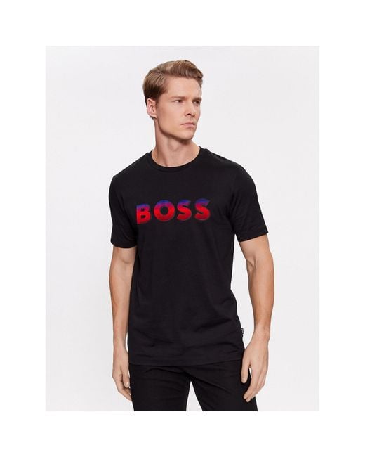 Boss T-Shirt Tiburt 420 50500760 Regular Fit in Black für Herren