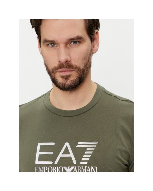 EA7 T-Shirt 3Dpt71 Pjm9Z 1846 Grün Regular Fit in Green für Herren
