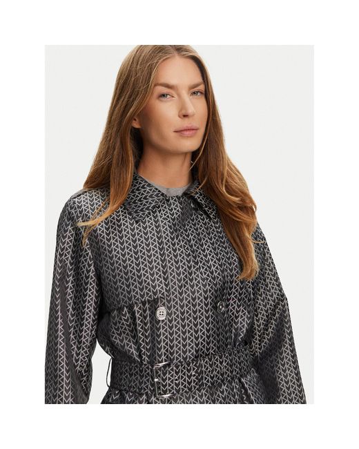MICHAEL Michael Kors Black Tenchcoat Mt520Iphn8 Regular Fit