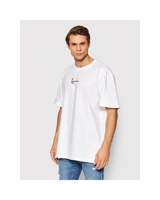 Karlkani T-Shirt Small Signature 6060585 Weiß Regular Fit in White für Herren