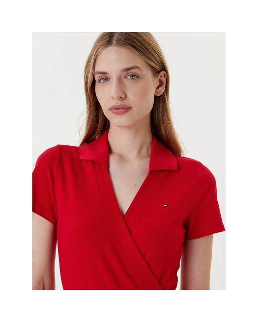 Tommy Hilfiger Red Kleid Für Den Alltag 1985 Ww0Ww45733 Regular Fit