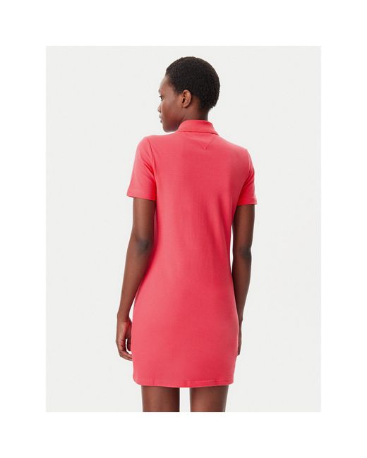 Tommy Hilfiger Red Kleid Für Den Alltag Badge Dw0Dw20302 Regular Fit