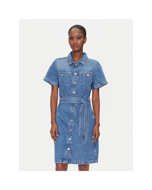 Tommy Hilfiger Blue Jeanskleid Ww0Ww44380 Regular Fit