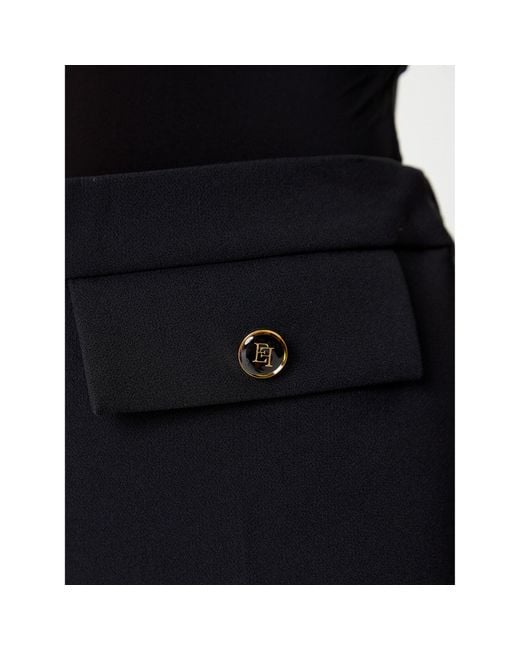 Elisabetta Franchi Black Stoffhose Pa-120-56E2-V340 Regular Fit